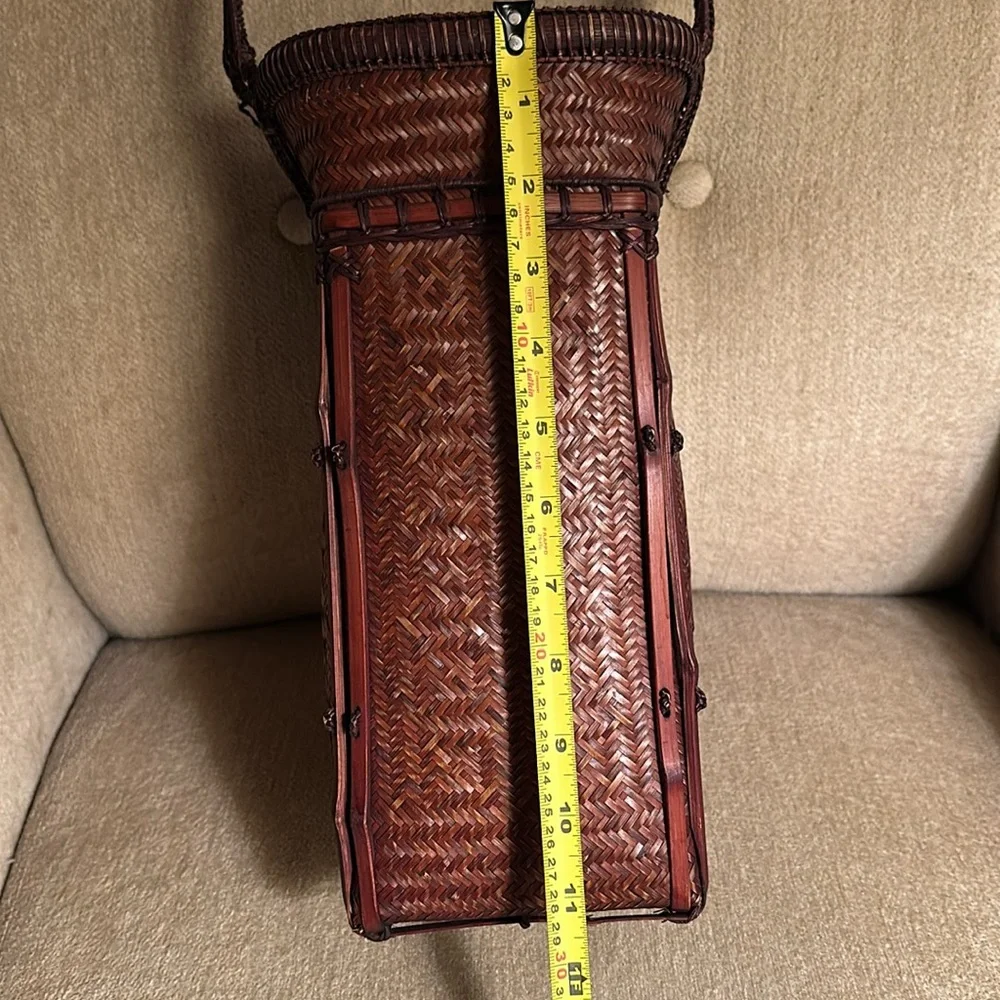 VINTAGE JAPANESE IKEBANA VASE/BASKET Late Meiji Period Height 19” - Picture 9 of 12